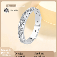 Bijoux en moissanite de haute qualité 0,3 CTW couleur D, anneaux de fiançailles et de mariage en argent sterling 925 pour femmes, cadeaux