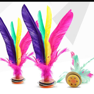 Jouet de sport Jianzi chinois en plein air <span class=keywords><strong>plume</strong></span> de coq <span class=keywords><strong>plume</strong></span> d'oie <span class=keywords><strong>Badminton</strong></span> - Product Image 1