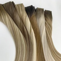 Ruili keluaran baru Virgin kualitas tinggi untuk pemanjangan rambut Remy Rusia mentah 100% gelombang lurus halus kutikula