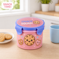Boîte à collation en plastique personnalisable avec un design amusant, boîte de rangement alimentaire avec couvercle