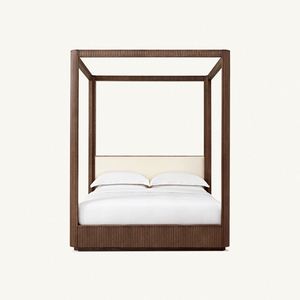 Muebles Modernos para Dormitorio, Cama de Hotel Estilo Americano, Cama King Size con Dosel de Madera - Product Image 3