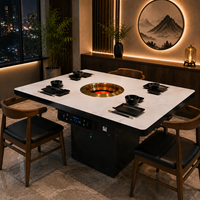 Table de barbecue commerciale Jilu à base stable, sans fumée et auto-purifiante, avec échappement inférieur pour la restauration intérieure