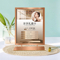 Support de carte en forme de T A5/A4, porte-panneau A6 portrait, double face, en acier inoxydable, pour menu