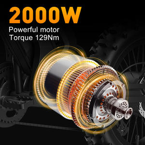 Bicicleta Eléctrica Todoterreno OBX GT73 de 21 Pulgadas, Batería de Litio de 52V, Luz Trasera, Motor de Cubo Trasero de 2000W, 70km/h, Estilo Deportivo, Neumático Grueso - Product Image 2