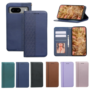 Étui de téléphone pour <span class=keywords><strong>Google</strong></span> <span class=keywords><strong>Pixel</strong></span> 6 6a <span class=keywords><strong>7</strong></span> <span class=keywords><strong>Pro</strong></span> 9 XL 10 avec porte-cartes magnétique étui en silicone portefeuille personnalisé en cuir PU Flip Cover Bags - Product Image 1