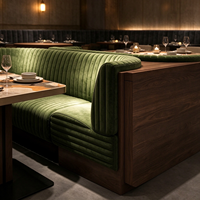 Banquette de restaurant incurvée en velours capitonné, canapé d'angle commercial pour café et salon