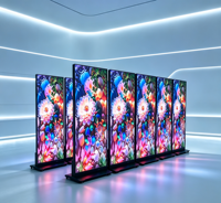 Afficheur LED portable léger et réglable en hauteur, signalétique numérique d'intérieur avec contrôle du contenu via WIFI et USB