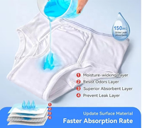 Sous-vêtements classiques pour hommes XL pour l'incontinence urinaire, lavables, en tissu tissé coton-nylon-spandex, avec poche pour les produits jetables
