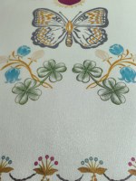 Tapis de Mahjong Papillon Pastel Romantique, Housse de Table de Mahjong Imprimée Couronne et Fleurs de 31,5 po pour Soirées Jeux