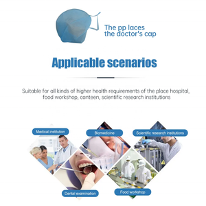 Dùng một lần không dệt SMS <span class=keywords><strong>SPP</strong></span> y tế <span class=keywords><strong>bouffant</strong></span> bác sĩ <span class=keywords><strong>cap</strong></span> đàn hồi dùng một lần phẫu thuật y tá mũ - Product Image 2