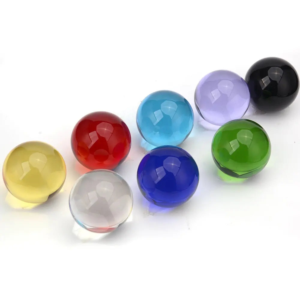 गर्म बेच पारदर्शी अति सुंदर क्रिस्टल गेंदों बहु रंग सुंदर ग्लास जादू गेंदों त्योहार उपहार क्रिस्टल शिल्प
