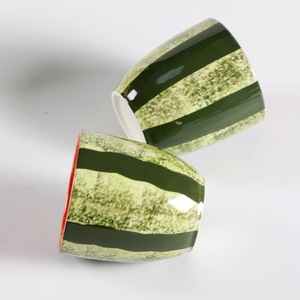 Cangkir Keramik Jiutian Kiln, Cangkir Sarapan Motif Semangka Lukis Tangan Bernilai Tinggi, Cangkir Susu Lucu Berlapis Underglaze untuk Anak - Product Image 3