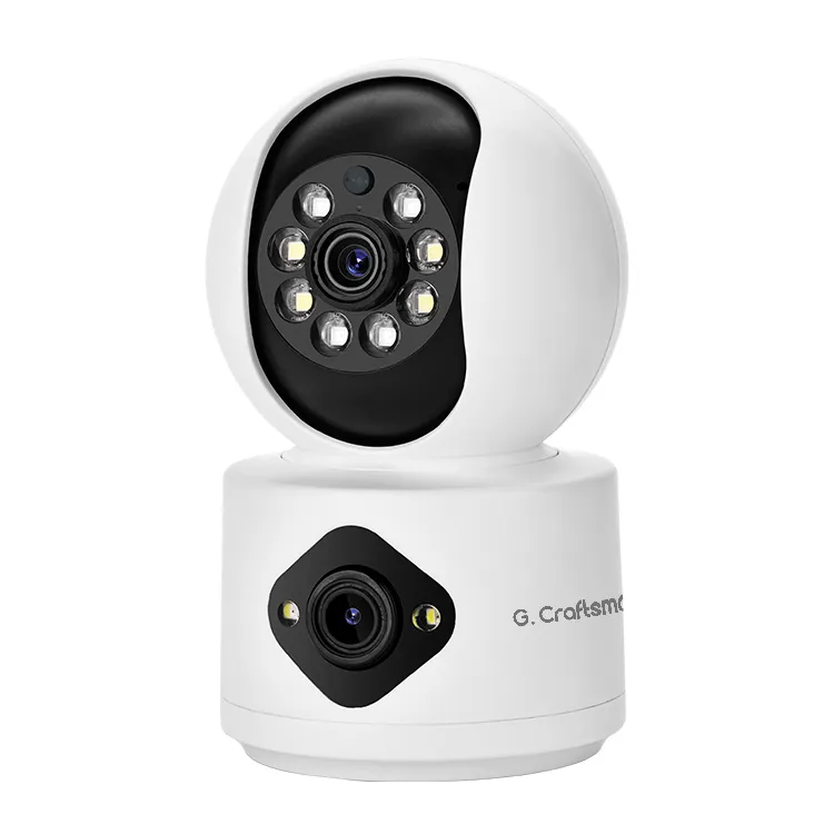 GW-R1FD-M2H çift 2MP sensör Lens Wifi kapalı ev güvenlik hareket izleme kamera bebek izleme monitörü bakıcısı hareketli döndür kablosuz PTZ