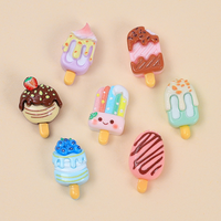 Nouvelles figurines créatives en résine, 100 pièces/lot, modèles miniatures d'aliments pour maison de poupée, crème glacée d'été réaliste, pour scrapbooking et coques de téléphone