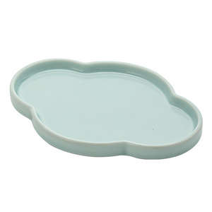 <b>Ceramic</b> Tea And Snack Plate Irregular Shape Porcelain Fruit Platter For Tea Room Wedding Occasion - Product Image 5