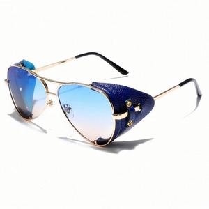 2021 New Arrivals Fashion UV400 Water Shaped <b>Sunglasses</b> Small Metal <b>Sunglasses</b> Steampunk <b>Sunglasses</b> Women - Product Image 3