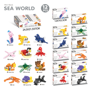 어린이 DIY 조립 작은 비행기 건축 동물 곤충 모델 교육 장난감 마이크로 벽돌 빌딩 블록 - Product Image 5