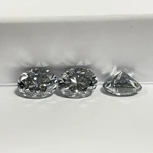 Wholesale Grey Mossinate diamond Gem Gray Color Oval Pear Cut VVS Loose Moissanite