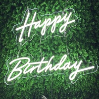 Led Flex Acrylique Lettres Lumières Personnalisé Joyeux Anniversaire Enseigne Au Néon pour toile de fond