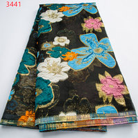 3441 prix de gros dernier or français Tulle dentelle tissu avec fleur africain Organza dentelle tissu avec paillettes broderie pour nous