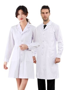 FUYI, abrigo blanco Unisex, manga larga, ropa de trabajo médica gruesa, médicos, <span class=keywords><strong>seguro</strong></span> laboral, laboratorio, farmacia, <span class=keywords><strong>seguro</strong></span> de invierno - Product Image 2