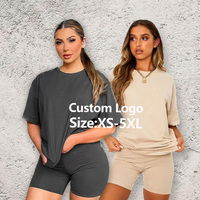 T-shirt à manches courtes pour femmes de couleur unie et respirante décontracté à la mode personnalisé