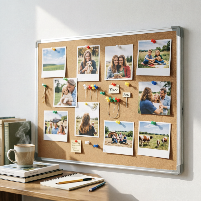 Large Reusable Cork Board with Aluminum