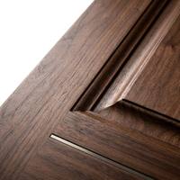 Porte en bois moderne à panneau encastré, moulure profonde, poignée argent brossé, isolation acoustique, pour maison et bureau