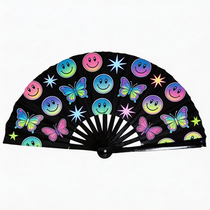 Abanicos de Mano Plegables de Bambú con Diseño Personalizado, Reflectantes a los Rayos UV, Grandes, Decorativos, para Fiestas y Festivales, Accesorios para Mujeres - Product Image 1