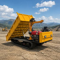 Dumper sur chenilles avec grue à démarrage électrique pour la réparation des routes en montagne – Approvisionnement direct usine