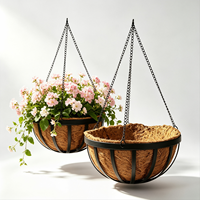 Lot de 5 crochets en fibre de coco enduits de PE pour paniers suspendus, pots de fleurs, vases, décoration de clôtures, usage commercial et vente au détail