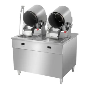 Mesin penggorengan nasi goreng gaya baru untuk restoran mesin pengaduk goreng 5kW mesin masak nasi otomatis penggorengan