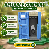 Toilettes portables de luxe en HDPE pour chantier extérieur, modèle mobile, fabrication chinoise, vente chaude