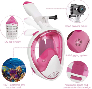 नए उच्च गुणवत्ता वाले पूर्ण चेहरे स्नॉर्कल मास्क डाइविंग उपकरण मास्क का पूर्ण चेहरा 180 डिग्री स्नॉर्कल मास्क - Product Image 5