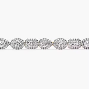 Prix de gros Bracelet de tennis 18 carats avec moissanite en or rose de haute qualité Bracelet de tennis ajustable au design populaire - Product Image 3