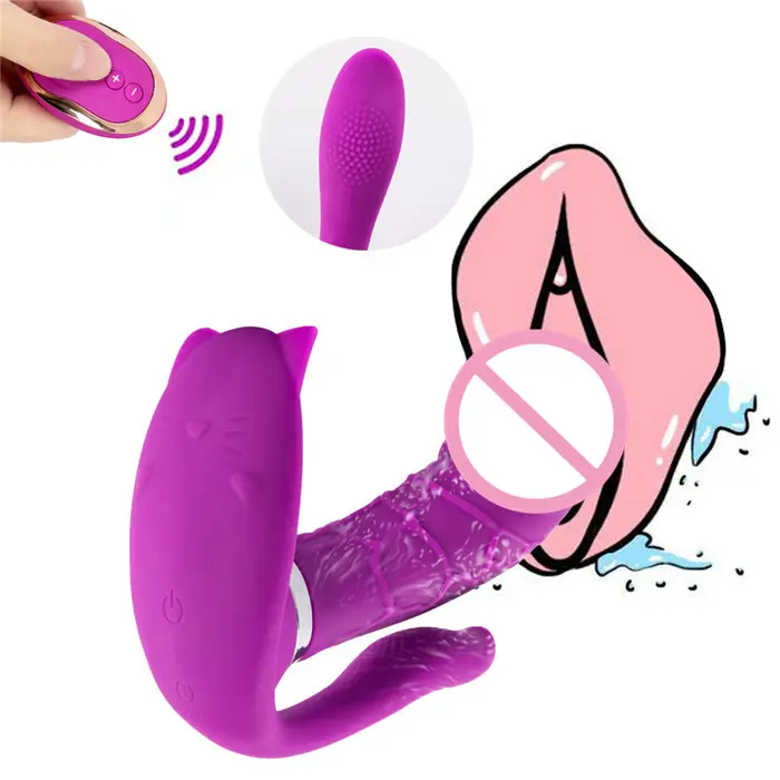 Consolador con correa para mujer, vibrador de mariposa inalámbrico, recargable por USB con calefacción