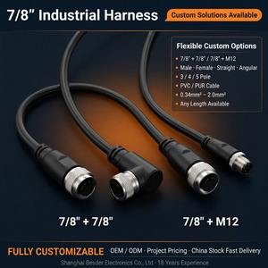 7/8 inçten M12'ye ve 7/8 inçten 7/8 inç'e aşırı kalıplanmış Fieldbus Kablo Seti, DeviceNet CANopen, 3-5 Pin Özel Kablo Demeti |   IP67 - Product Image 1