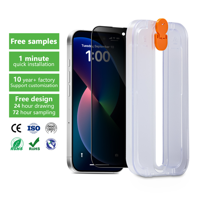 Aurey 2.5D Anti-spy 9H Easy Installation with Applicator Privacy Protective Film  for IPhone 14 15 16 Glass Screen Protector