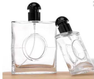 Mini botella de Spray de vidrio cuadrada plana personalizada de lujo 25ml 50ml 80ml botella de vidrio de Perfume equipada con bomba de pulverización - Product Image 1