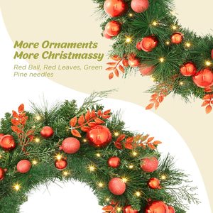 Couronnes <span class=keywords><strong>de</strong></span> Noël artificielles décoratives personnalisées <span class=keywords><strong>de</strong></span> 24 pouces 60 CM pour la décoration <span class=keywords><strong>de</strong></span> maison <span class=keywords><strong>de</strong></span> vacances - Product Image 3