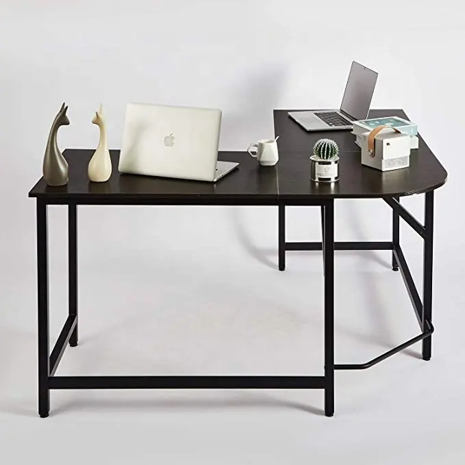 Wholesale Modern PC Table Home Office Manufacturer Space Saving Industrial Wood Metal Frame L shaped Corner PC Computer Desk