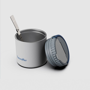 Hauraffer Thermal Food Jar With Handle And Spoon Travel Insulated Container 304 Stainless Steel Cylinder Shape Plastic Lid - Product Image 2