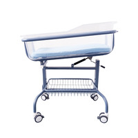 Lit d'hôpital mobile ABS pour bébé, berceau médical, chariot pour nouveau-né avec panier de rangement