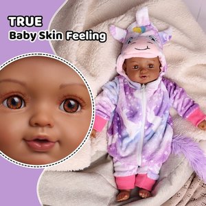 Muñeca Reborn Realista Babeside de 17'' (43cm), Bebé Recién Nacida Afroamericana Sonriente, Juguete Suave, Muñeca de Moda para Reconfortar - Product Image 4