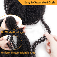 Extensions de cheveux humains brésiliens 100 % naturels en gros, cheveux afro crépus torsadés pour tresses, mèches en vrac noir naturel pour dreadlocks