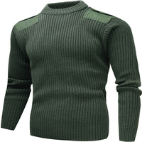 Pull d'hiver chaud d'extérieur Pull en laine coupe-vent à col rond résistant au froid pour hommes
