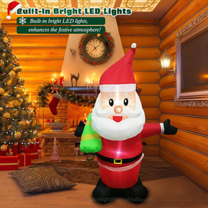 Small Indoor <b>Outdoor</b> Decorations Christmas Inflatable 4FT Santa Holding Tree Home Yard Lawn Decor for Festival Holiday Party - Product Image 5