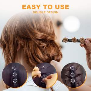 Pince à cheveux tressée en pierre de cristal scintillante Pinces à bec de canard pour femmes et filles - Product Image 5