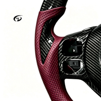 Volant chauffant et lumineux en cuir perforé rouge en fibre de carbone personnalisé de haute qualité pour Lexus IS250