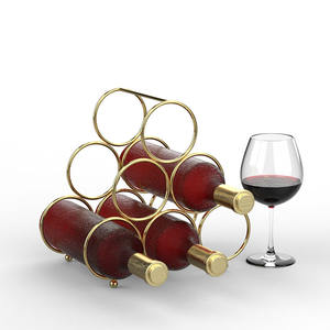 Soporte de <span class=keywords><strong>Metal</strong></span> personalizado para encimera de vino, estante de almacenamiento para 6 botellas de vino - Product Image 1